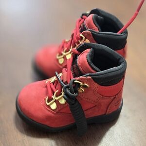 Kids Red Hiking Boots